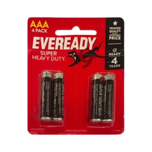 Eveready Super Heavy Duty AAA Carbon Zinc Battery - 4 Batteries_بطارية Eveready فائقة التحمل AAA من الكربون والزنك - 4 بطاريات