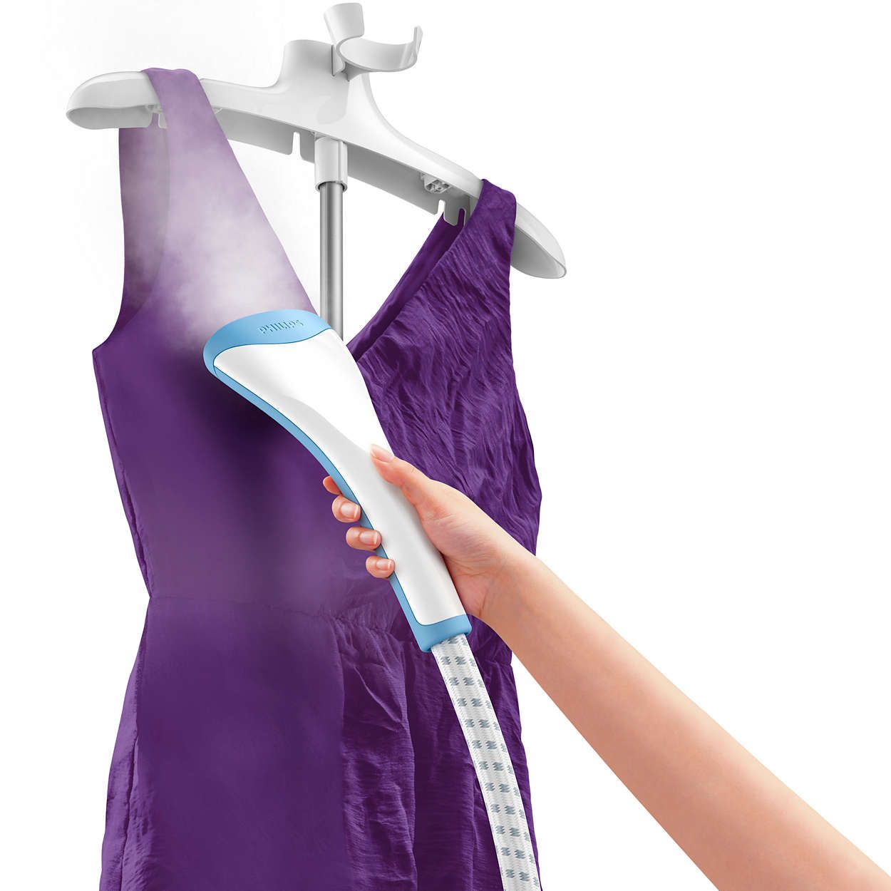 مكواة بخار قائمة للملابس من فيليبس، تدفق بخار 32 جرام في الدقيقة - 1600 وات - سعة خزان المياه 1.4 لتر CG482