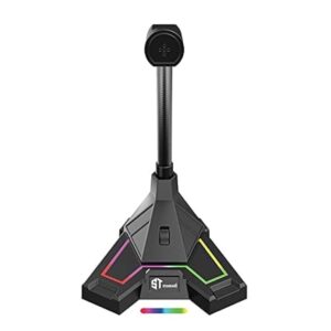 ميكروفون سطح المكتب USB بالجري من ستاندرد GM-MU03 – حامل للجوال – كابل 2 متر للكمبيوتر/لاب توب، هايبر كارديويد، أبيض