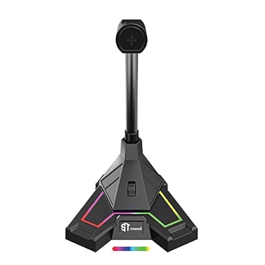 ميكروفون سطح المكتب USB بالجري من ستاندرد GM-MU03 – حامل للجوال – كابل 2 متر للكمبيوتر/لاب توب، هايبر كارديويد، أبيض