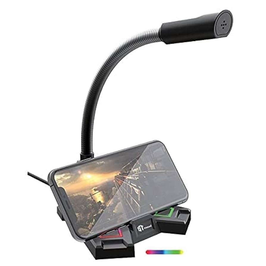 ميكروفون سطح المكتب USB بالجري من ستاندرد GM-MU03 – حامل للجوال – كابل 2 متر للكمبيوتر/لاب توب، هايبر كارديويد، أبيض