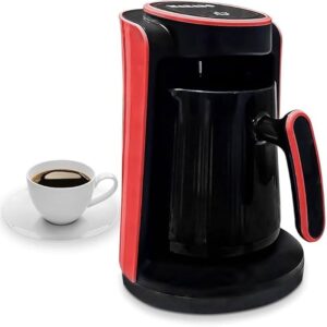 Marado Turkish Coffee Maker, 600 Watt, Black/Red - MA-1688 -ماكينة تحضير القهوة التركية مارادو، 600 وات، اسود احمر - MA-1688
