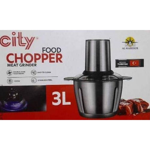 City مفرمة وطاحنة بجسم من الستانلس ستيل سعة 3 لترات 1200 واط - (HMA-2019)