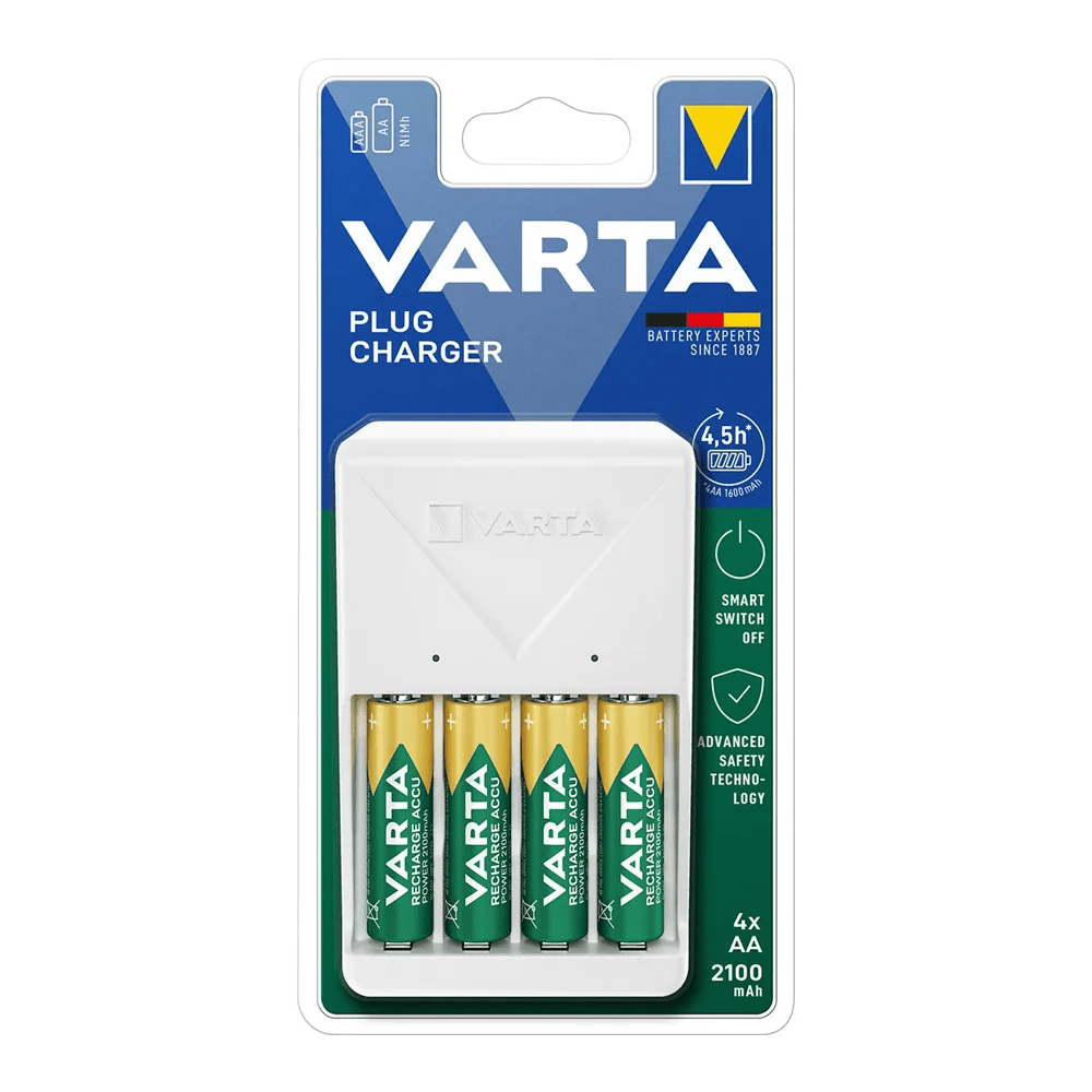 شاحن بطاريات VARTA® PLUG CHARGER 4-AA 2100mAh NiMH