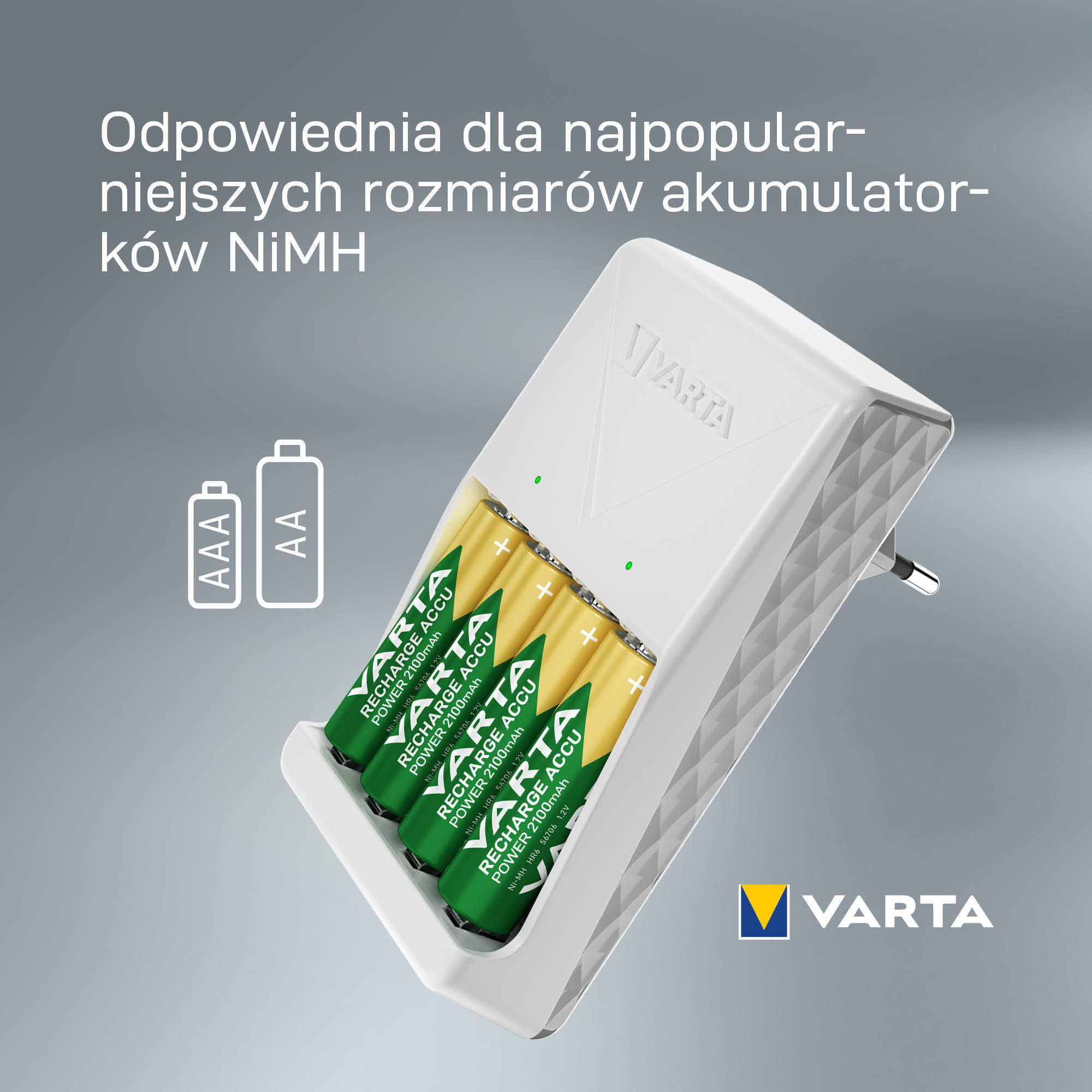 شاحن بطاريات VARTA® PLUG CHARGER 4-AA 2100mAh NiMH