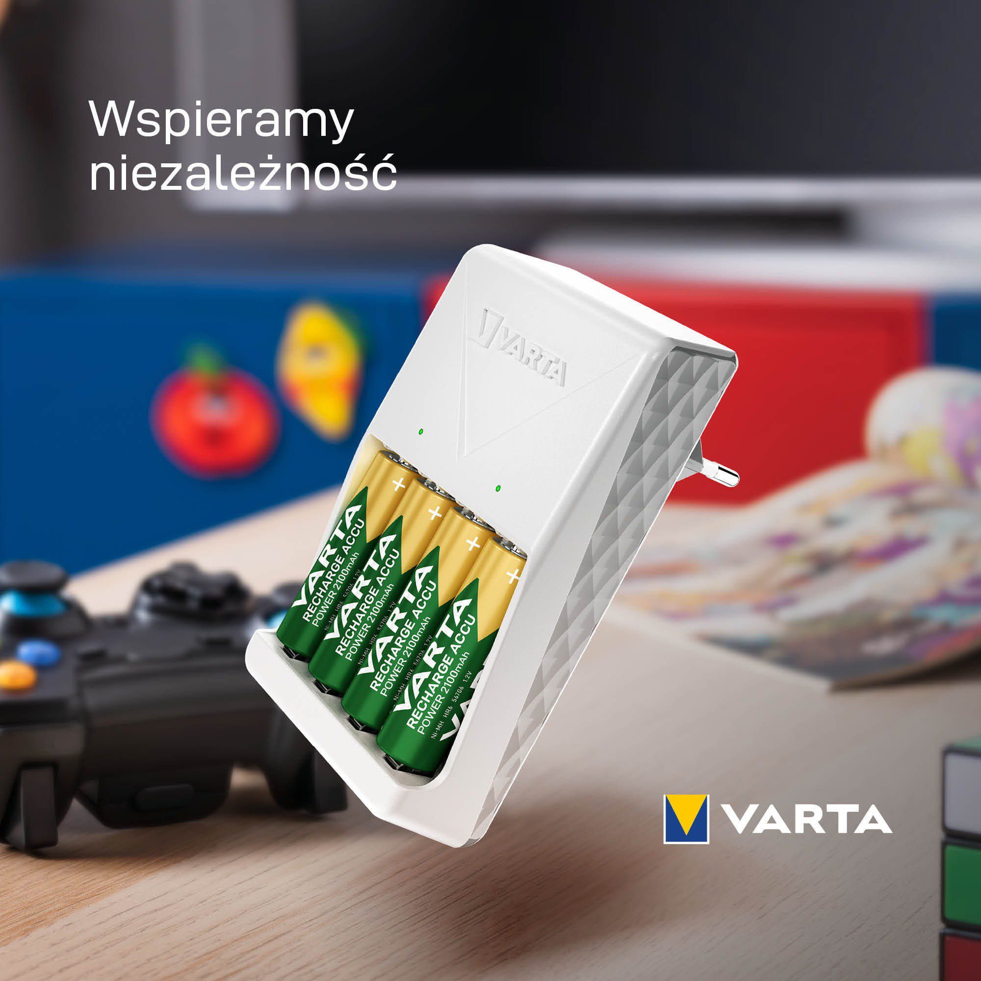 شاحن بطاريات VARTA® PLUG CHARGER 4-AA 2100mAh NiMH